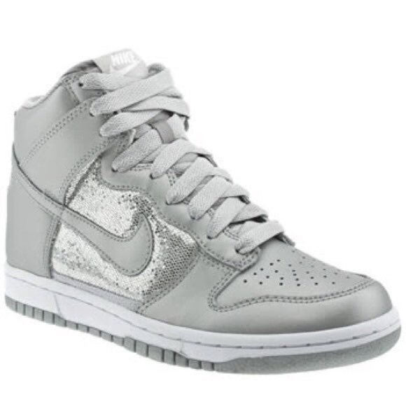 silver glitter nike trainers